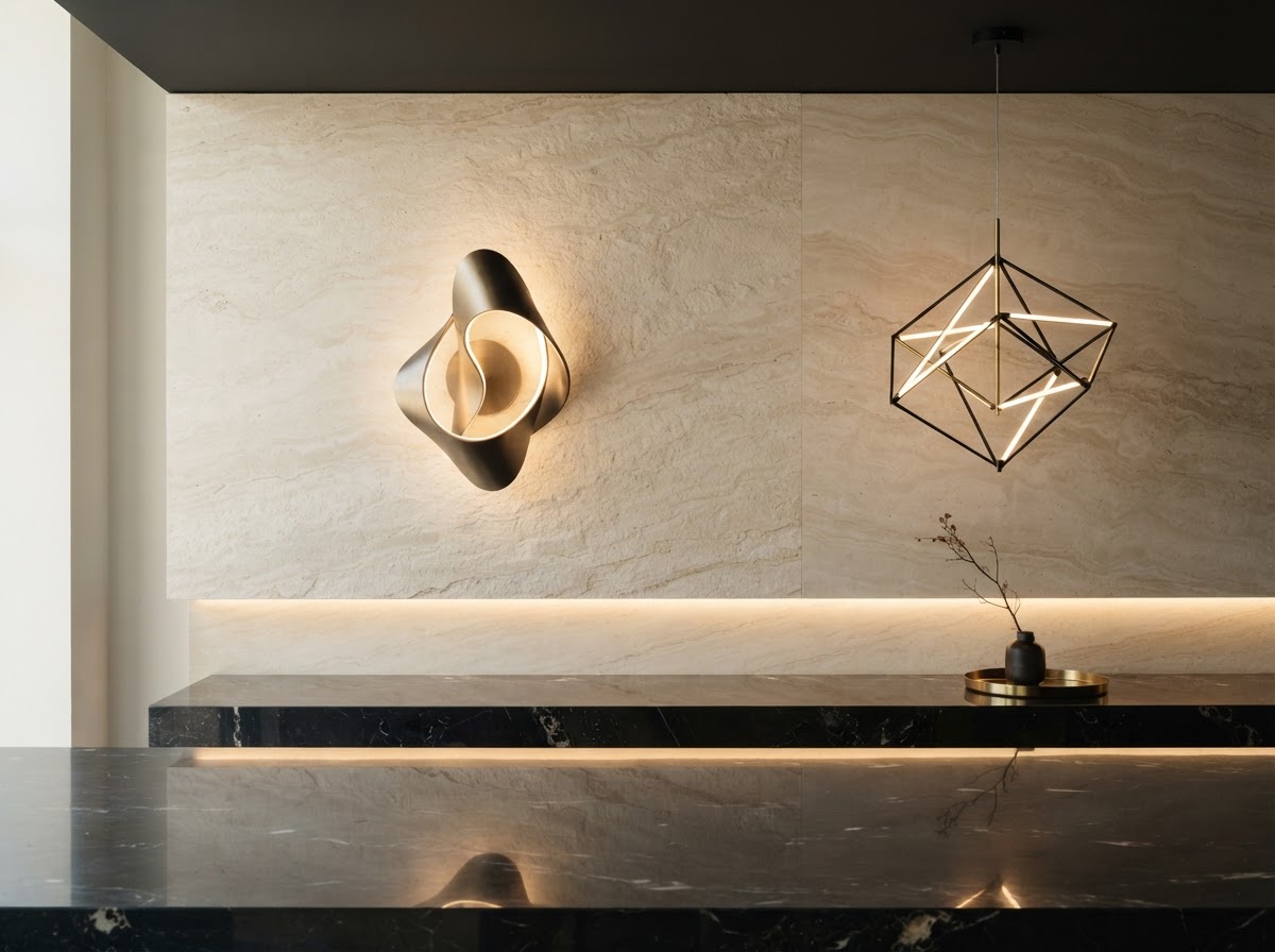 Curated luxury lighting collection in brushed bronze